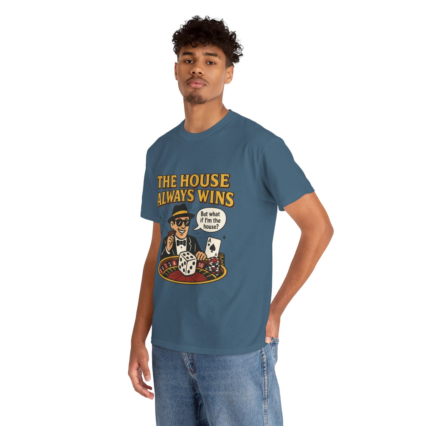 Vintage Casino Humor Unisex Tee, Funny Gambling Shirt, Gift for Gamblers, House Always Wins T-Shirt, Vegas Style Gift, Casino Quote Tee