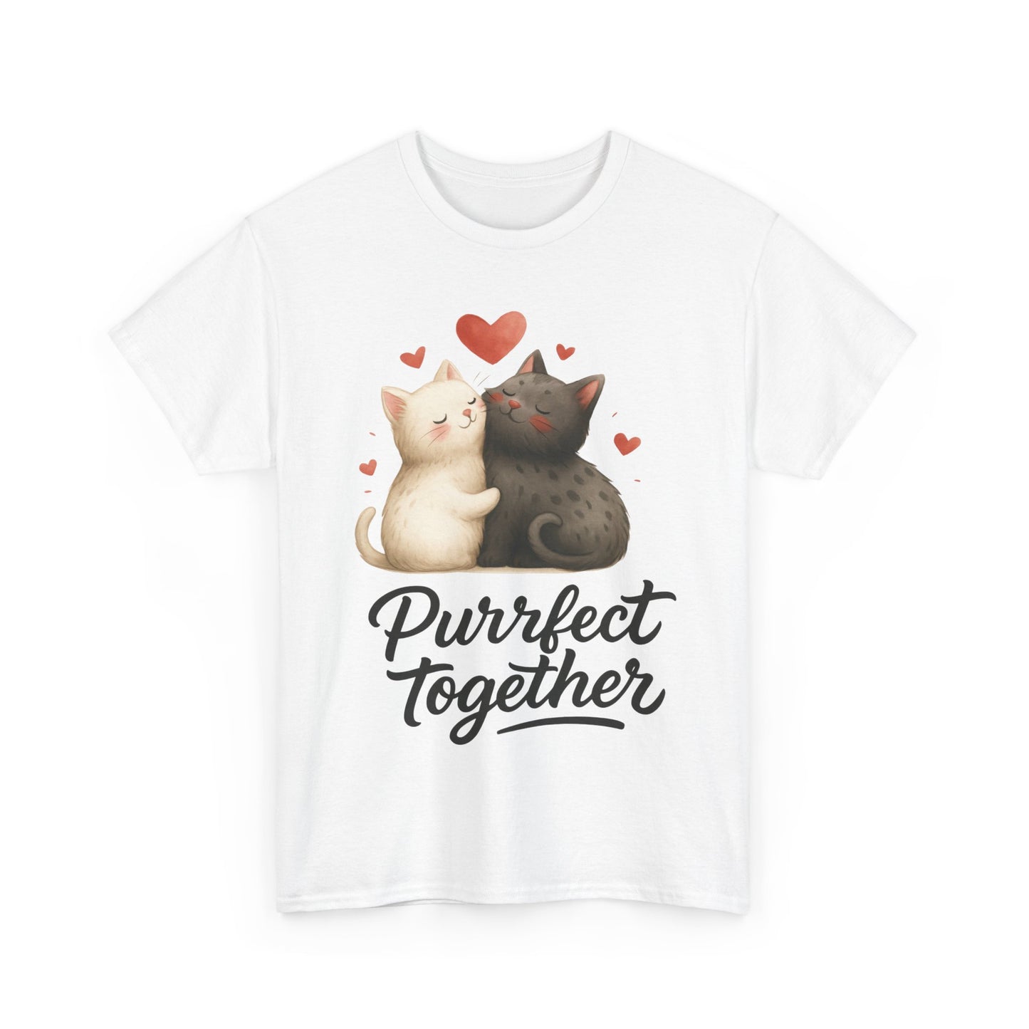 Purrfect Together Cat Womens Tee, Cute Cat Lovers Gift, Funny Animal T-Shirt, Womens Cotton Graphic Tee, Perfect for Valentine's Day, Pet [...]