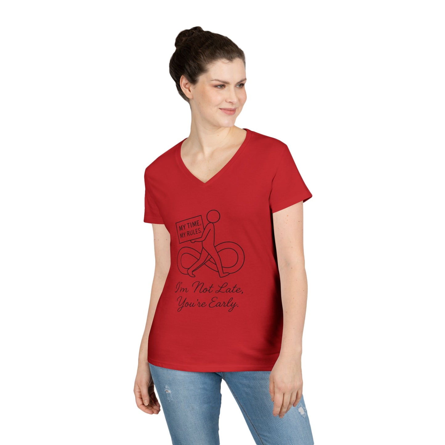 My Time My Rules Women's  V-Neck T-Shirt, Funny T-Shirt, Casual Wear, women empowerment tee, confident woman shirt, self love t shirt