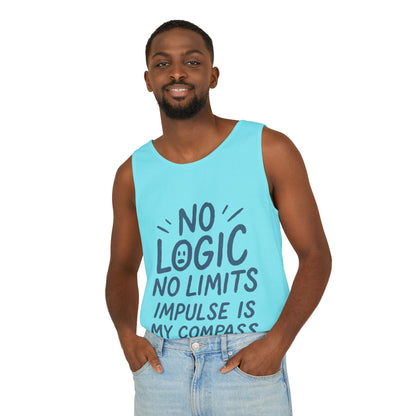 Funny Mens Tank Top, No Limits Impulse Quote, Relaxed Fit Tee, Casual Wear for Creatives, Gift for Artists Impulsive Style Shirt