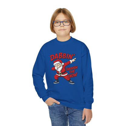 Dabbin Santa Youth Christmas Sweatshirt, Funny Holiday Jumper for Boys