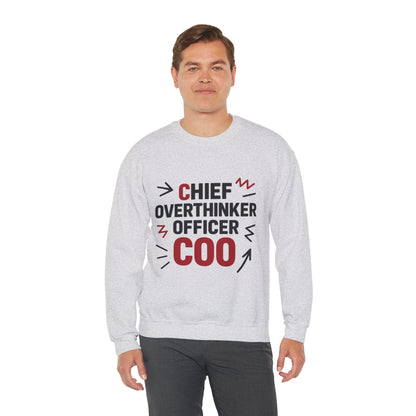 Chief Overthinker Officer Men's Sweatshirt, COO Funny Office Humor Graphic Pullover, Men's Heavy Blend™ Crewneck Sweatshirt