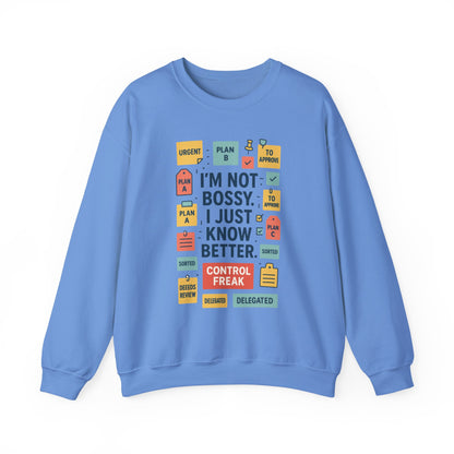 Funny Mens Control Freak Sweatshirt, Sarcastic Crewneck Gift for Him, Perfect Gift for Bossy Friends