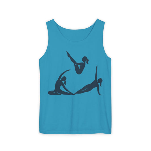 Womens Garment-Dyed Tank Top, Womens Pilates Tank Top, Yoga Fitness Graphic Top, Cute Workout Gym Shirt