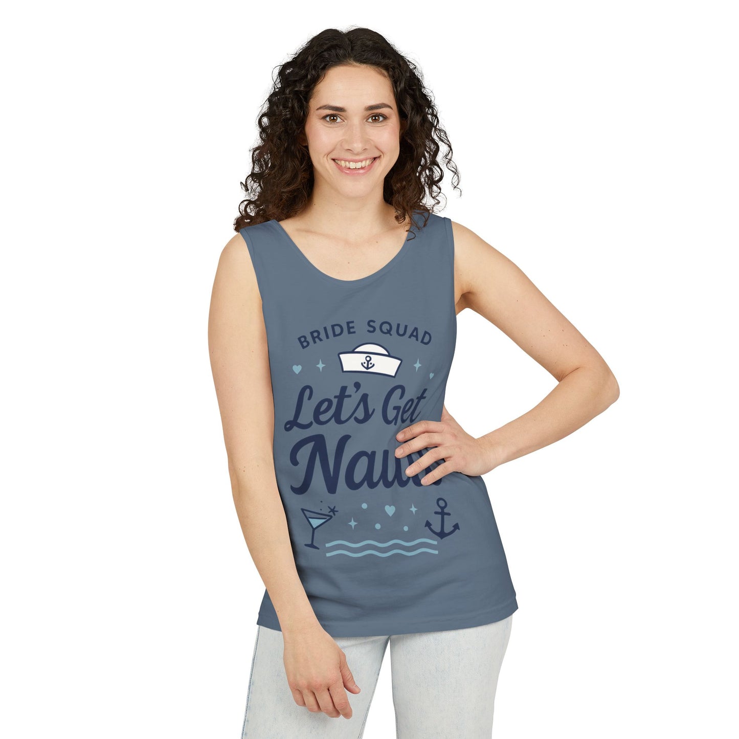 Lets Get Nauti Tank Top, Nautical Bachelorette Party Tee, Bride Squad Gift, Bridesmaid Hen Party Top, Fun Nautical Wedding Shirt
