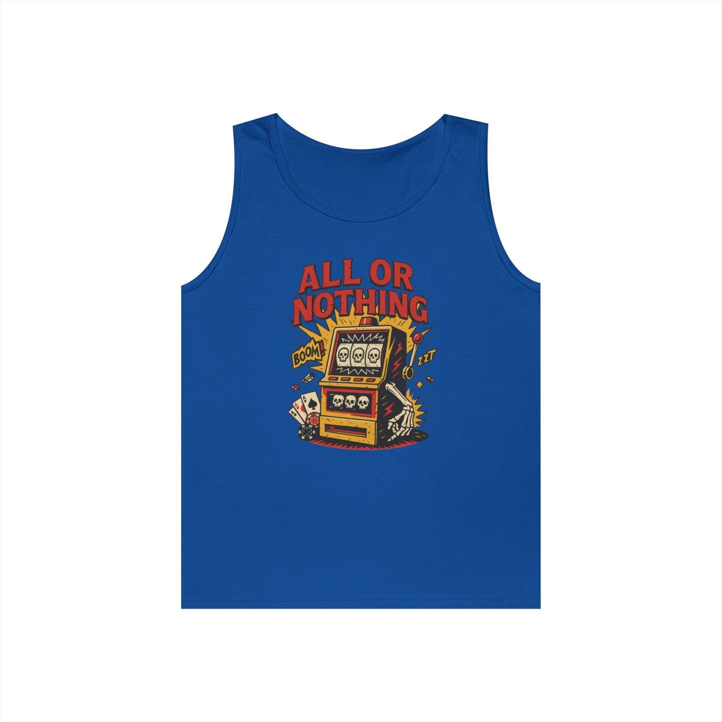 Retro Casino Vibes Tank Top, All or Nothing Design, Gift for Gamers,  Poker Lover Gift, Gaming Apparel, Slot Machine Graphic