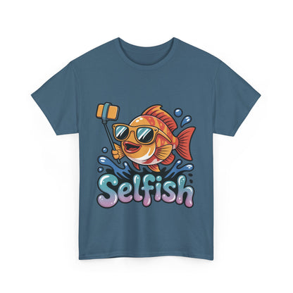 Funny Selfie Fish Graphic Womens T-Shirt, Playful Pun Gift for Her, Summer Vibes, Unique Beach Shirt, Outdoor Adventures