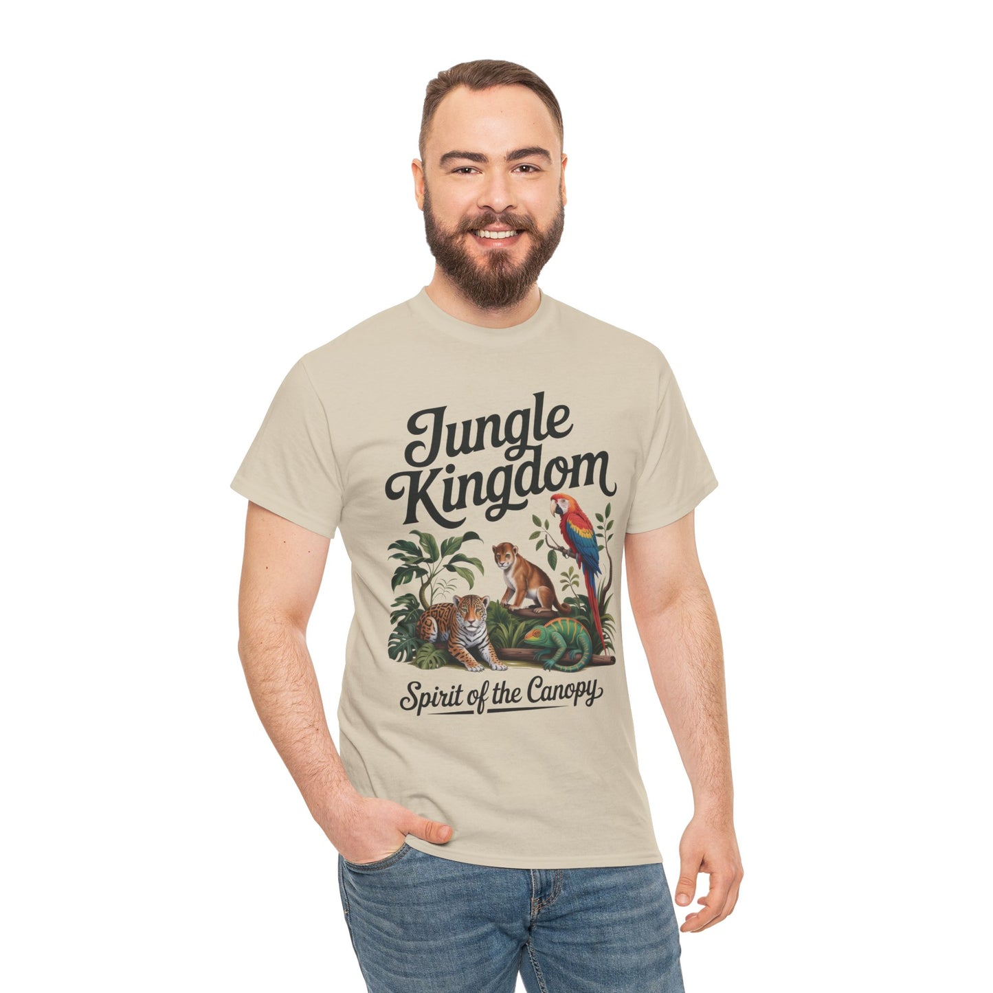 Mens Jungle Kingdom Tee - Nature Lover T-Shirt, Animal Graphic Tee, Eco-Friendly Gift, Summer Fashion, Adventure Outfit