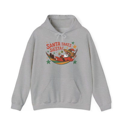 Santa Takes a Siesta Funny Christmas Hoodie for Men, Mexican Santa Holiday Sweatshirt, Siesta Santa Christmas Sweater