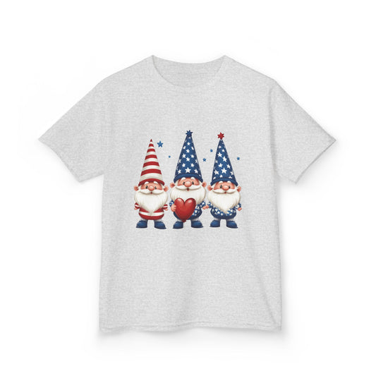 Patriotic Gnome Kids Tee, Cute 4th of July Shirt, Adorable Summer Outfit, Kids Casual Wear, Independence Day Gift