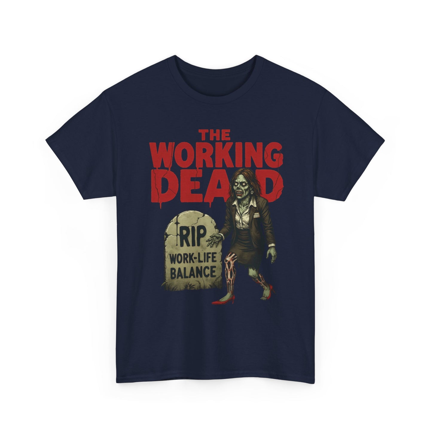 The Working Dead Women's Shirt, Funny Work Life Balance Zombie Tee, RIP Work Shirt, Halloween Office Humor, Overworked Shirt