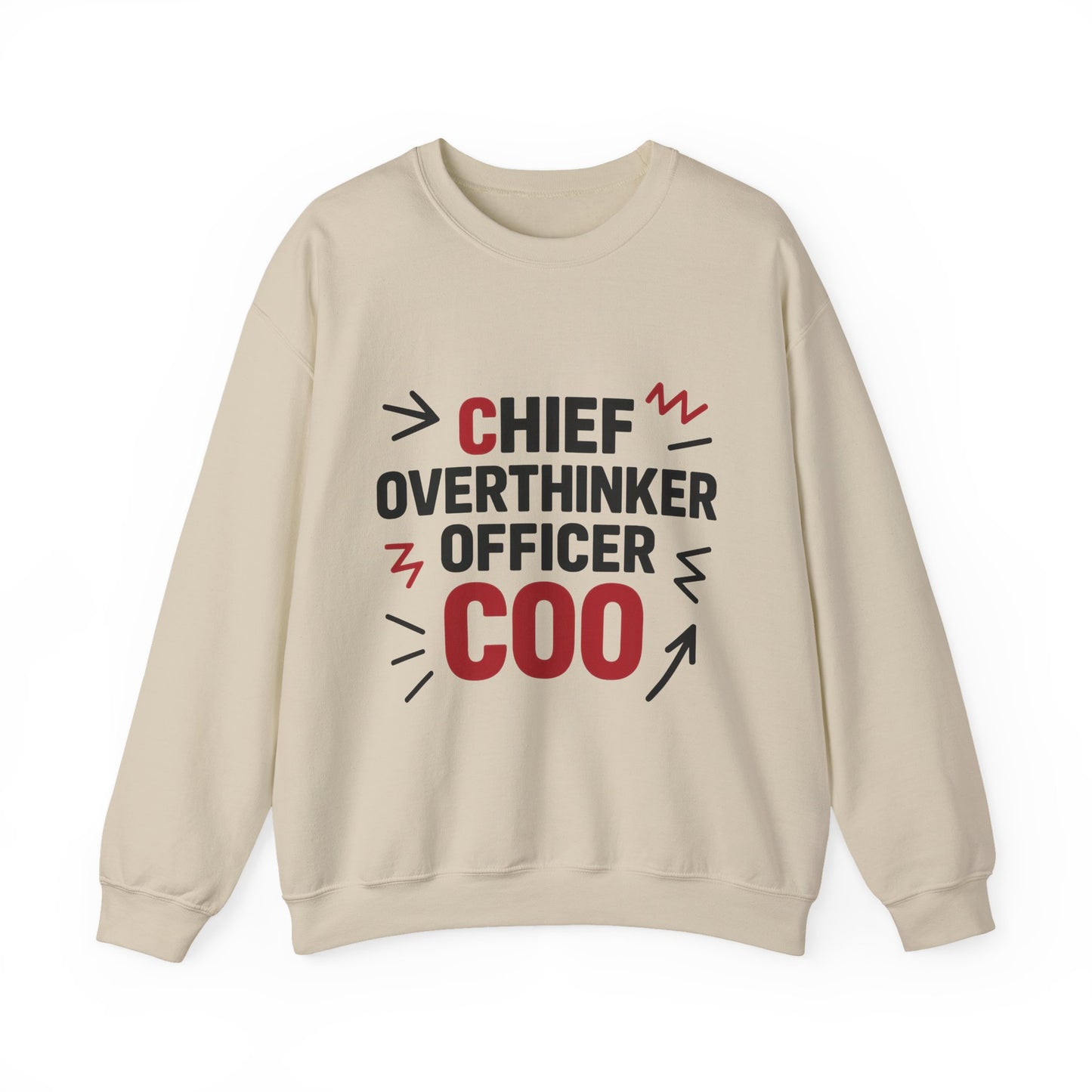 Chief Overthinker Officer Men's Sweatshirt, COO Funny Office Humor Graphic Pullover, Men's Heavy Blend™ Crewneck Sweatshirt