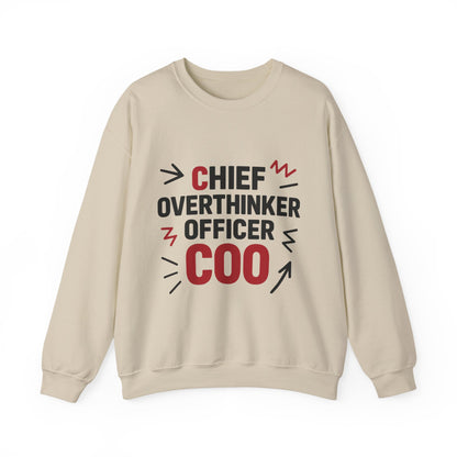 Chief Overthinker Officer Men's Sweatshirt, COO Funny Office Humor Graphic Pullover, Men's Heavy Blend™ Crewneck Sweatshirt
