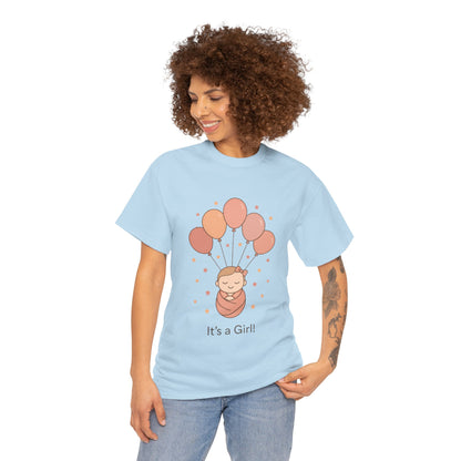 Its a Girl Maternity T-Shirt, Baby Girl Pregnancy Announcement Shirt,Mom To Be Gift, Gender Reveal Tee, Baby Shower Top, Gender Reveal Party