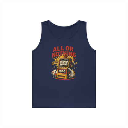 Retro Casino Vibes Tank Top, All or Nothing Design, Gift for Gamers,  Poker Lover Gift, Gaming Apparel, Slot Machine Graphic