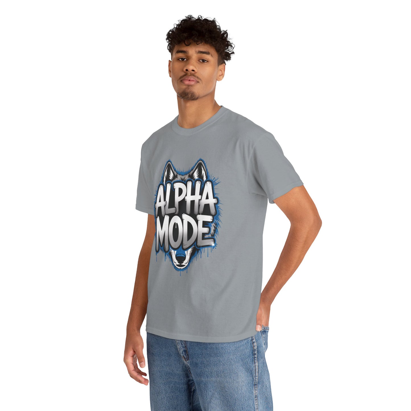 Alpha Mode Wolf Graphic Mens T-Shirt Streetwear, Alpha Tee, Wolf Tee, Street Tee, Wolf Art