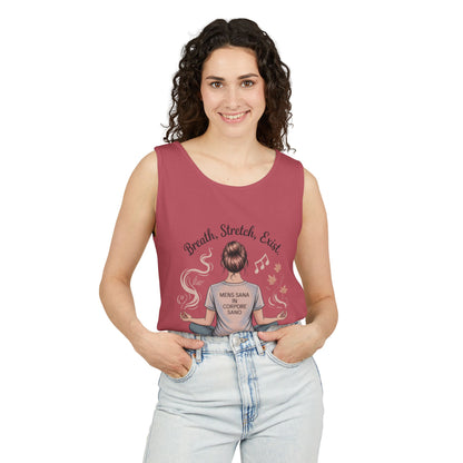 Zen Sarcastic Tank Top, Unisex Meditation Shirt, Breath Stretch Exist Tee, Yoga Apparel, Gift for Mindfulness Lovers