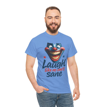 Funny Clown Face Unisex Heavy Cotton Tee, Creepy Clown Face T-Shirt, Humor T-Shirt,Clown Theme Shirt, Funny Horror Graphic Tee