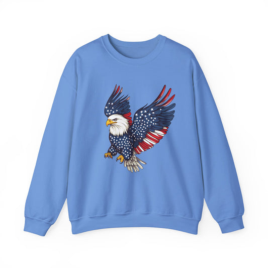 Patriotic Eagle Sweatshirt, Unisex Crewneck, USA Pride Apparel, Cozy Everyday Wear, Perfect for Independence Day, Gift for Patriots