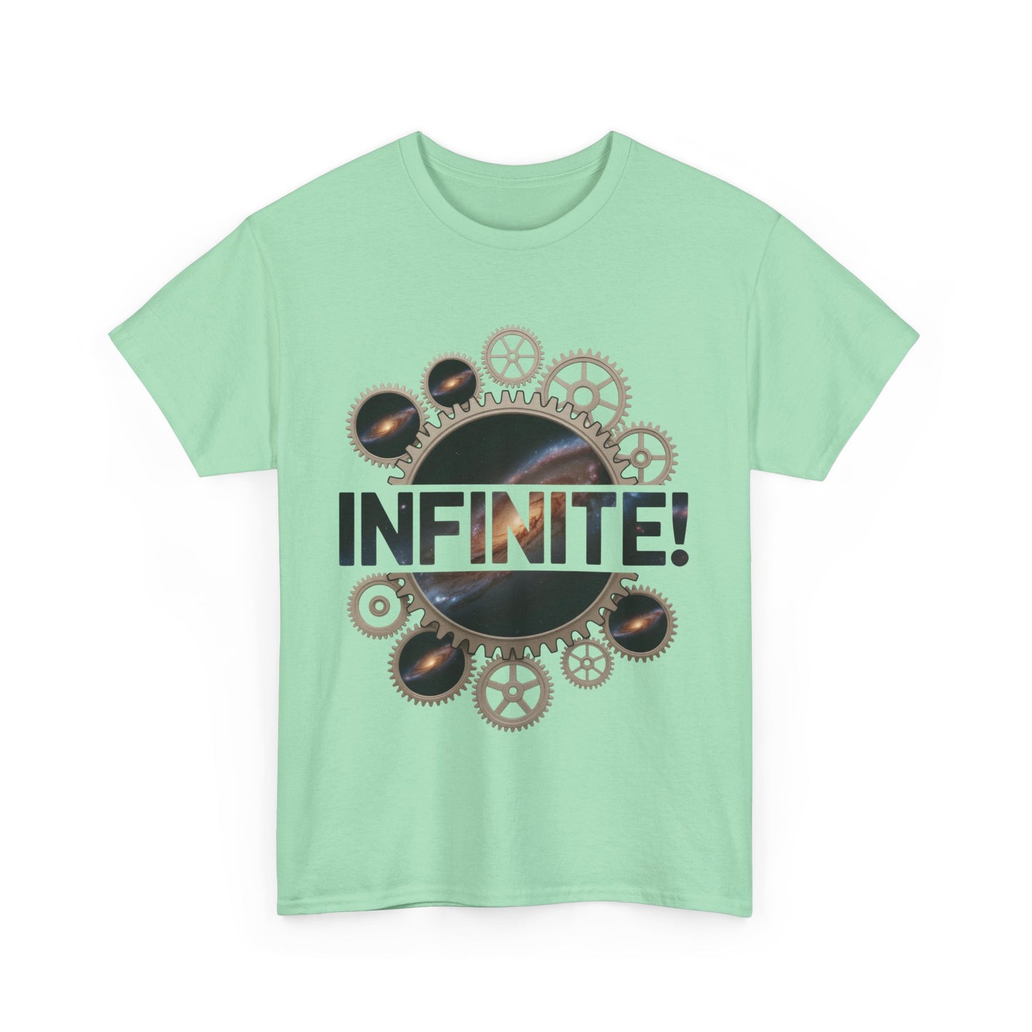 Steampunk Space Gears T-Shirt, Unisex Infinite Universe Graphic Tee, Cosmic Mechanical Design Tee for Sci-Fi & Engineering Lovers