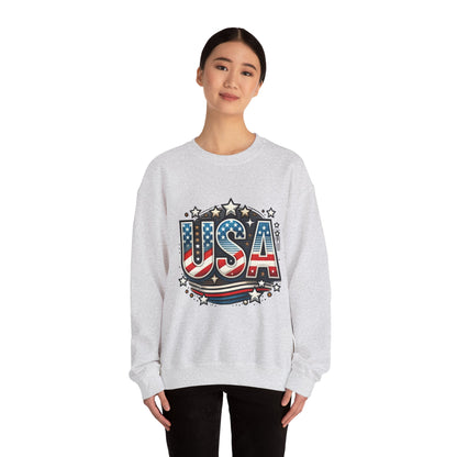 USA Pride Crewneck Sweatshirt, Comfortable Unisex Top, Great for Fourth of July, Independence Day, Everyday Wear, Cozy Gift