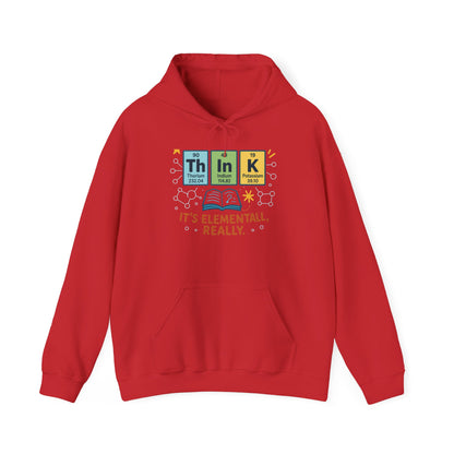 Think Hoodie for Women, Funny Chemistry Hoodie, Element of Humor Science Sweatshirt, Nerdy Gift for Her, Gift for Students, Science Lovers