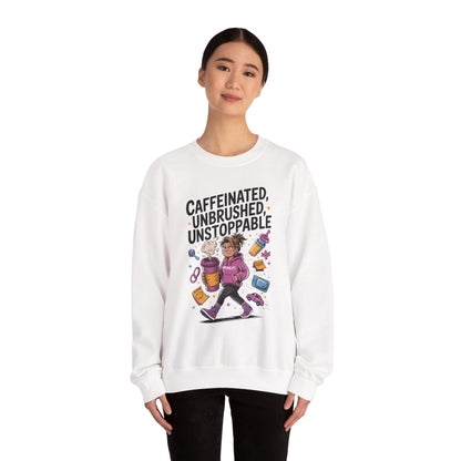 Caffeinated Mom Sweatshirt, Funny Mom Life Quote,  Mother's Day Gift,New Mother Tired Mother Gift, Coffee Lover Gift, Coffee Addict Mom