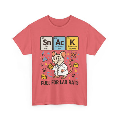 Funny Womens Science T-Shirt,Periodic Table Tee, Fuel for Lab Rats Nerdy Shirt, Gifts for STEM Lovers, Quirky Science Apparel