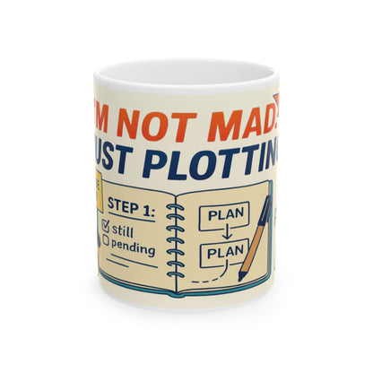 Funny Revenge Mug, Im Not Mad Just Plotting, Passive Aggressive Humor Coffee Cup, Sarcastic Office Gift, Funny Mug for Planning Lovers