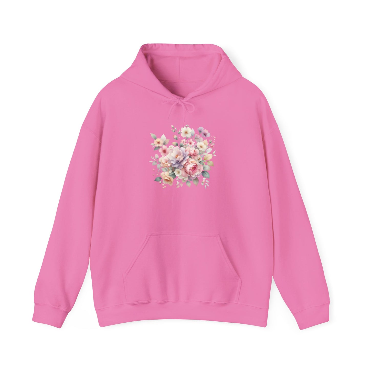Floral Comfort Hoodie, Cozy Sweatshirt for Women, Spring Fashion, Gift for Her, Casual Everyday Wear, Soft Pastel Flower Print Sweatshirt
