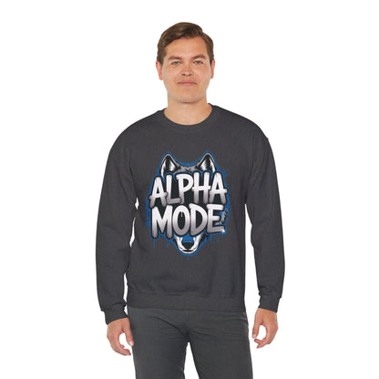 Mens Heavy Blend™ Crewneck Sweatshirt, Alpha Mode Mens Wolf Graphic Crewneck Sweatshirt