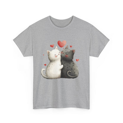 Cute Cat Love T-Shirt, Adorable Feline Couple Tee, Gift for Cat Lovers, Valentine's Day Shirt, Cozy Everyday Wear, Cat Mom T-Shirt