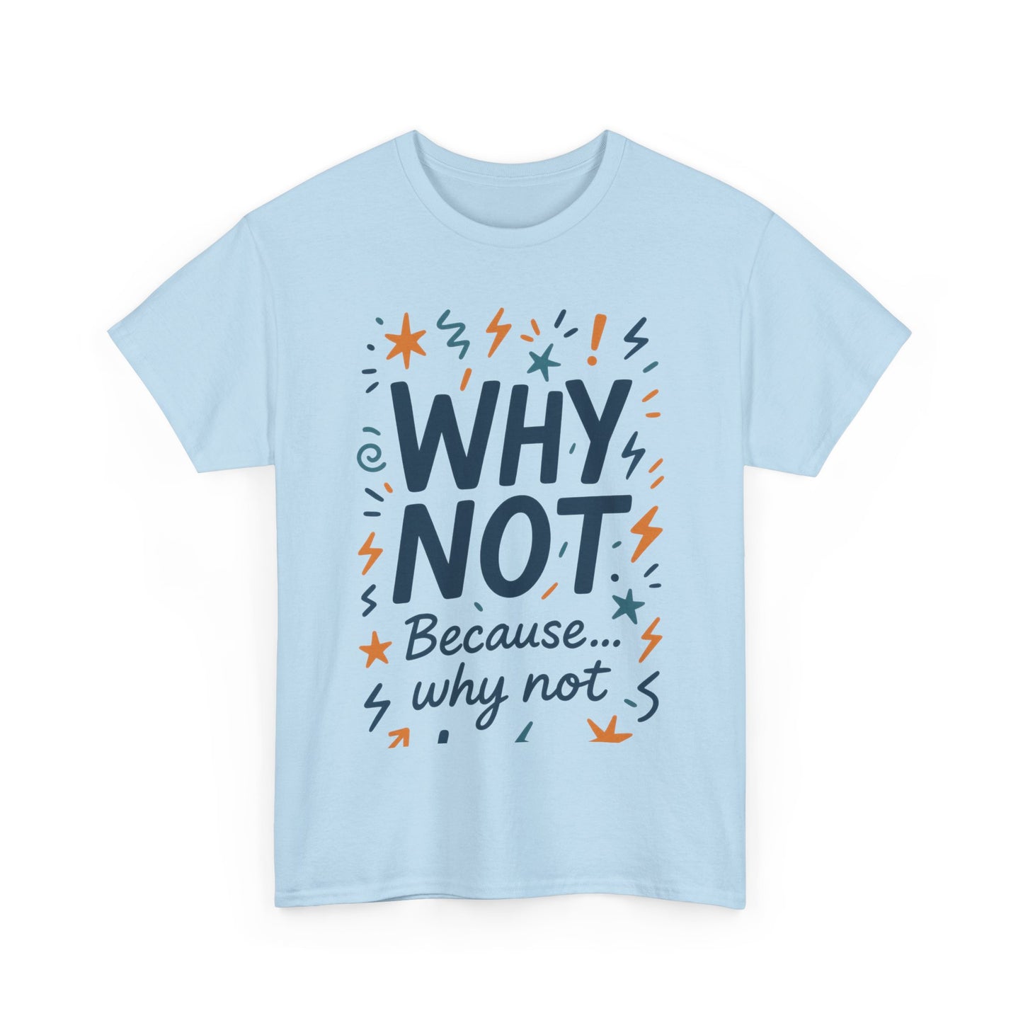 Why Not Mens Heavy Cotton Tee, Fun Motivational Graphic Tee, Casual Wear, Gift for Friends, Birthday Gift, Everyday Comfort