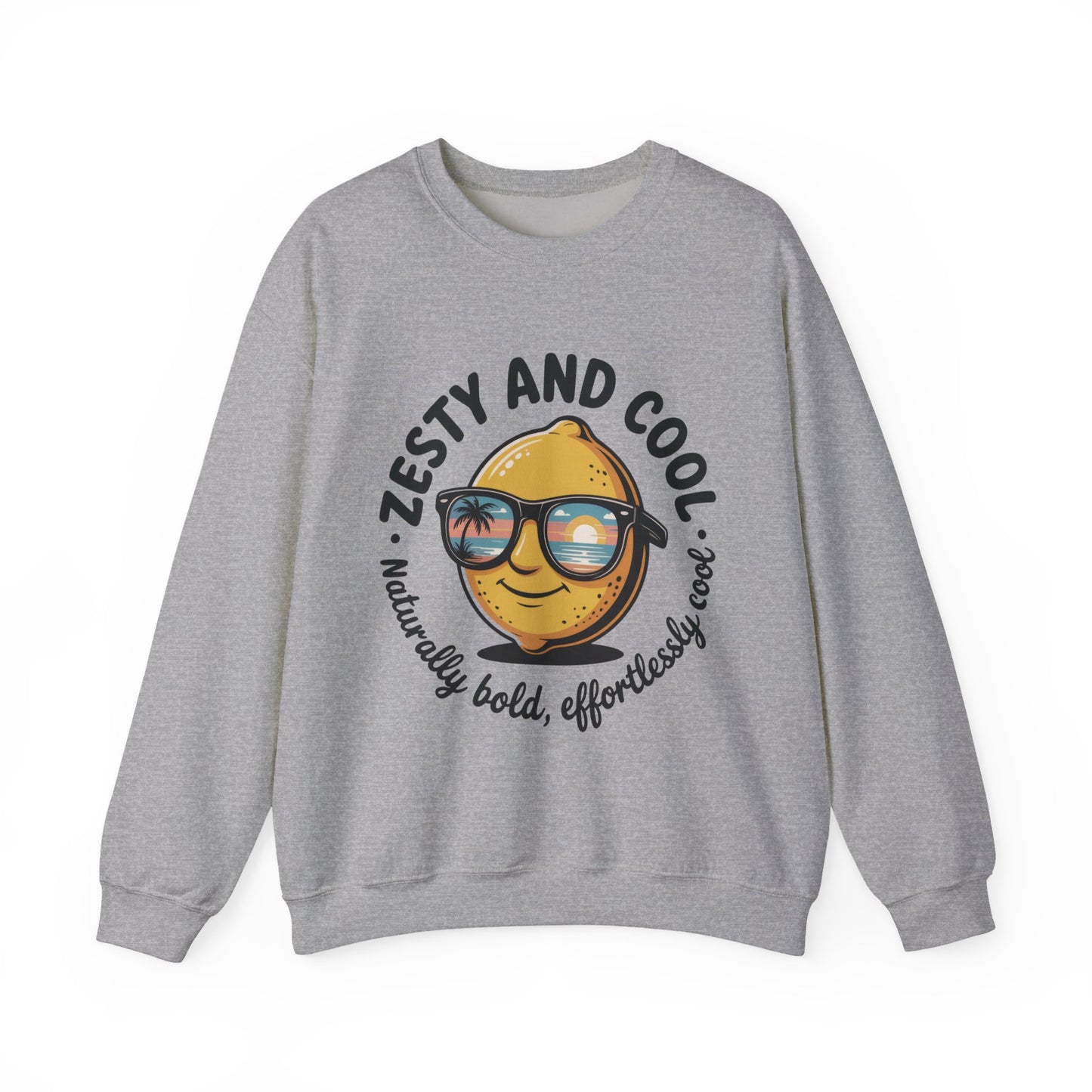 Zesty Lemon Mens Crewneck Sweatshirt - Fun Gift for Friends, Cool Casual Style, Summer Vibes, Mens Graphic Apparel, Perfect for Relaxing