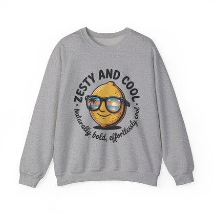 Zesty Lemon Mens Crewneck Sweatshirt - Fun Gift for Friends, Cool Casual Style, Summer Vibes, Mens Graphic Apparel, Perfect for Relaxing