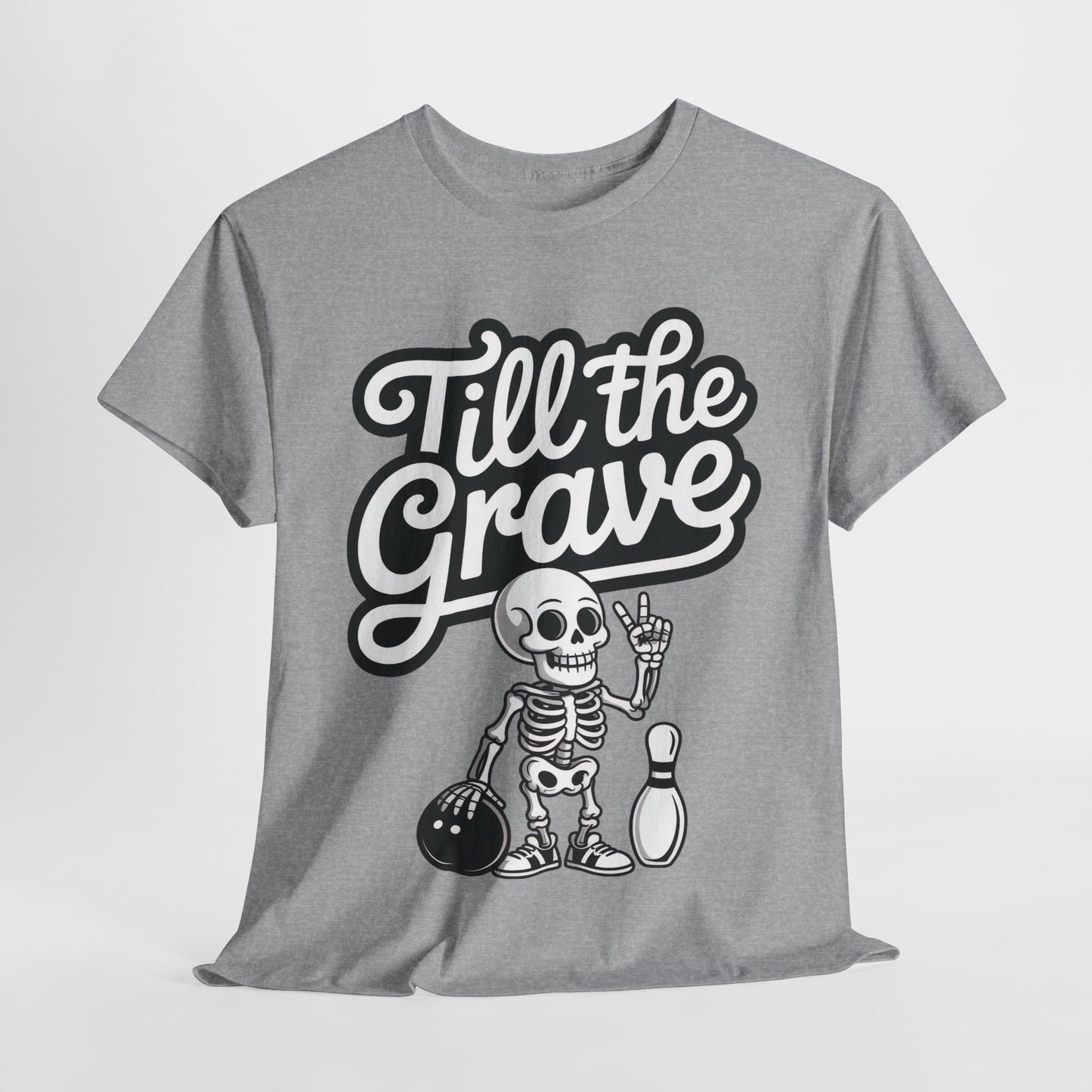 Funny Skeleton Bowling Womens Tee, Till the Grave, Funny Shirt, Halloween Gift, Skull Graphic, Casual Wear, Sporty Style