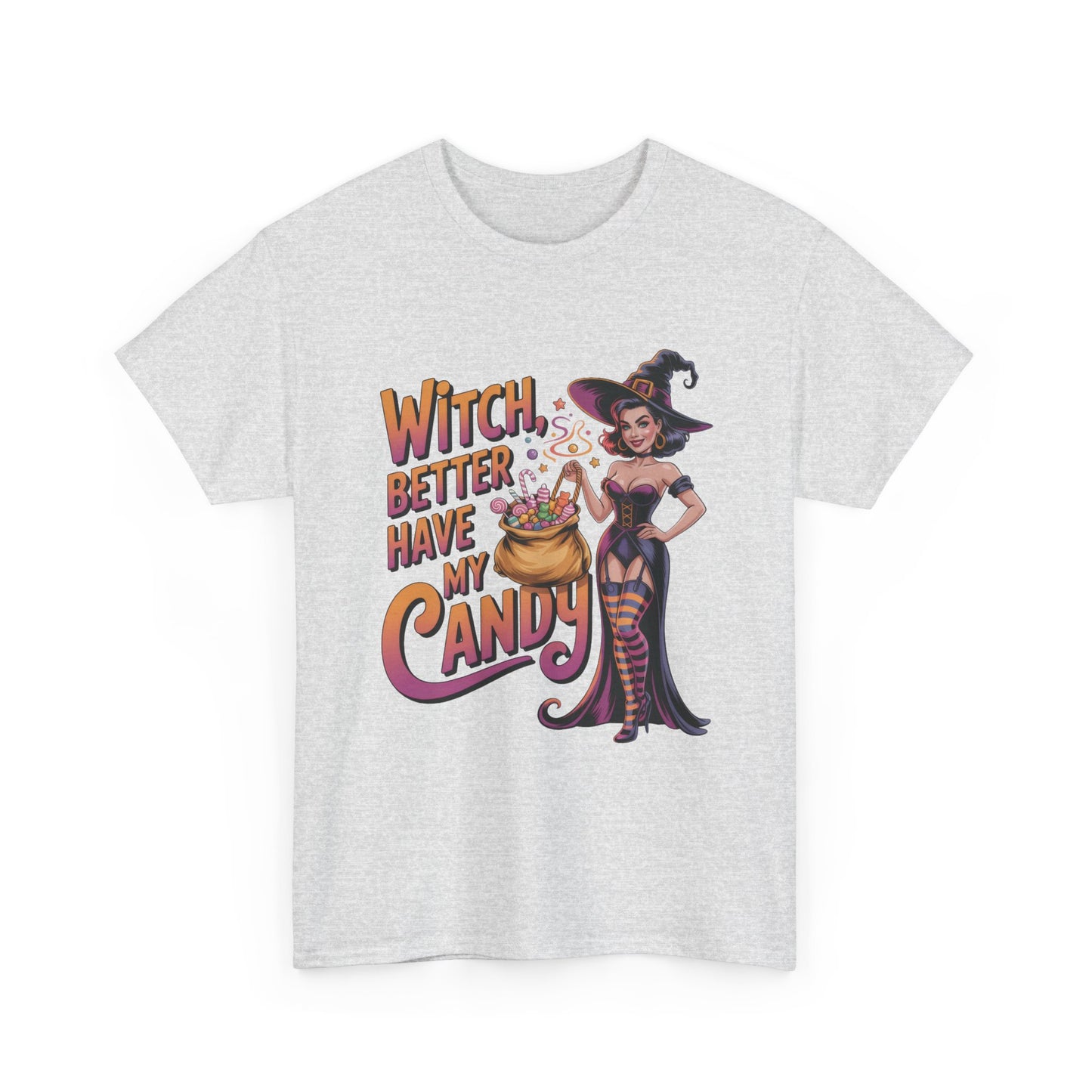 Witch Better Have My Candy Halloween T-Shirt for Women, Funny Spooky Witch Tee, Retro Pin-Up Halloween Shirt, Sassy Fall Party Top