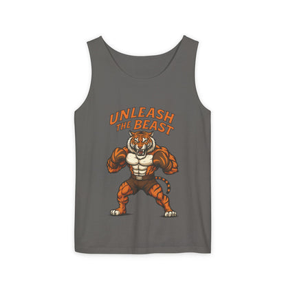Unleash The Beast Tiger Gym Tank Top - Mens Workout Muscle Tank, Fitness Motivation Sleeveless Shirt, Bodybuilding Top, Strong Beast Gym Top