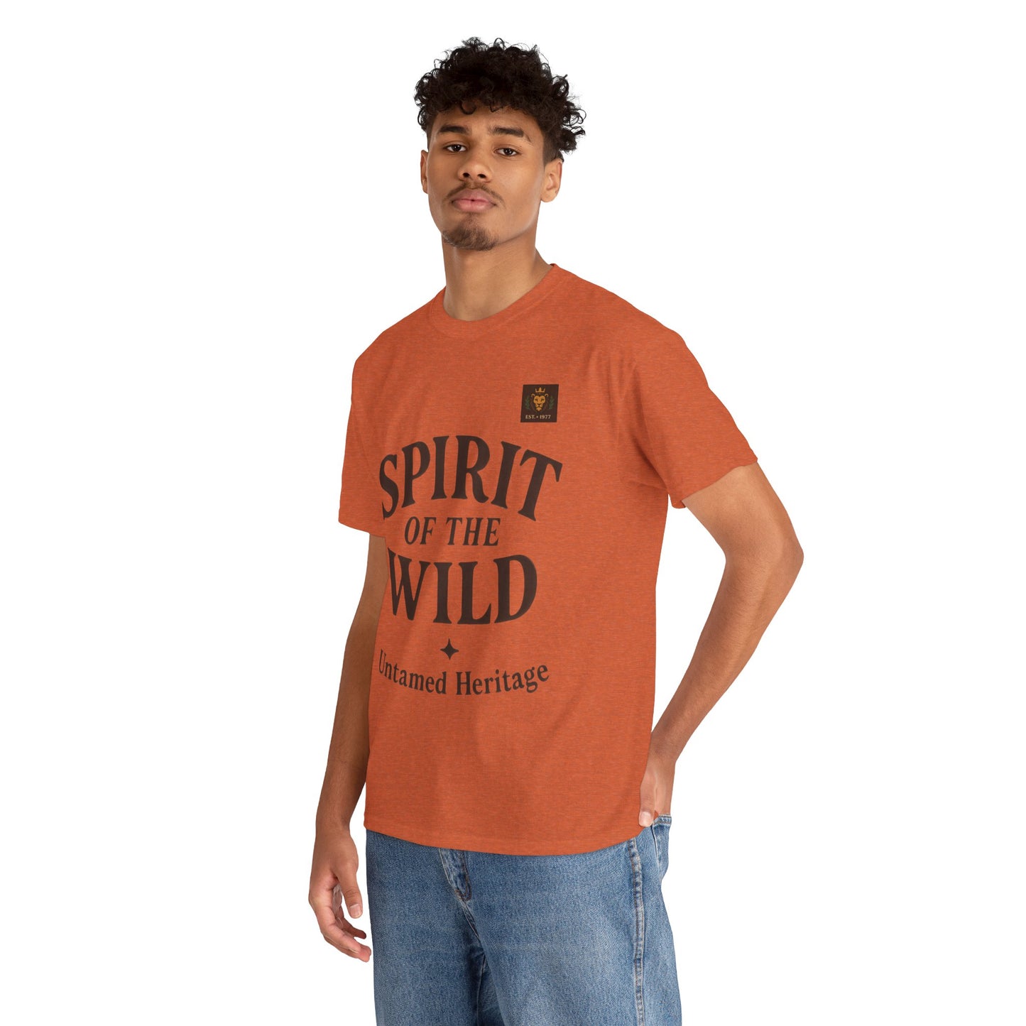 Spirit of the Wild Mens Heavy Cotton Tee, Nature Lover Gift, Outdoor Adventure Shirt, Unisex Tee, Casual Wear, Unique Graphic Apparel