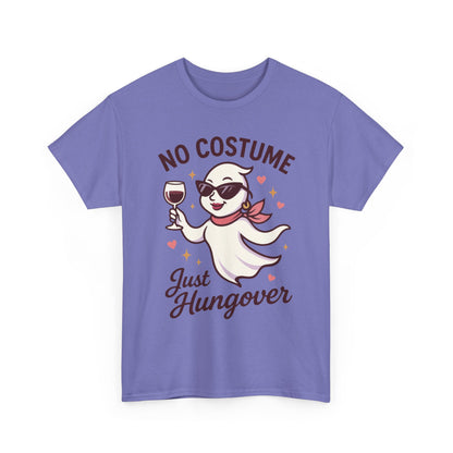 No Costume Just Hungover Women's T-Shirt, Funny Ghost Wine Halloween Party Graphic Tee