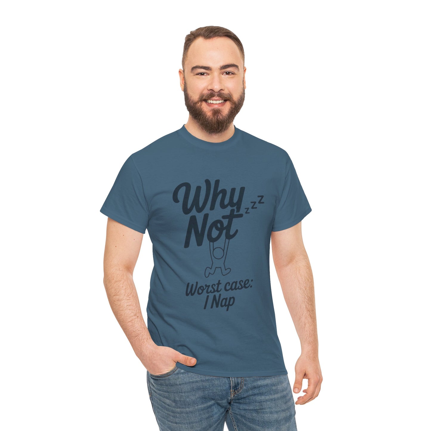 Why Not Quote T-Shirt, Bold Motivational Unisex Heavy Cotton Tee, Casual Statement Shirt, Minimalist Typography Gift Idea,Motivational Quote