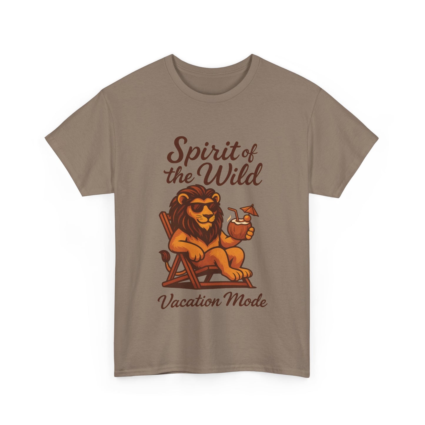 Spirit of the Wild Lion Shirt for Men - Vacation Mode Funny Summer Tee - Relaxed Jungle King Graphic, Vacation Mode, Perfect for Vacations
