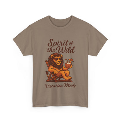 Spirit of the Wild Lion Shirt for Men - Vacation Mode Funny Summer Tee - Relaxed Jungle King Graphic, Vacation Mode, Perfect for Vacations