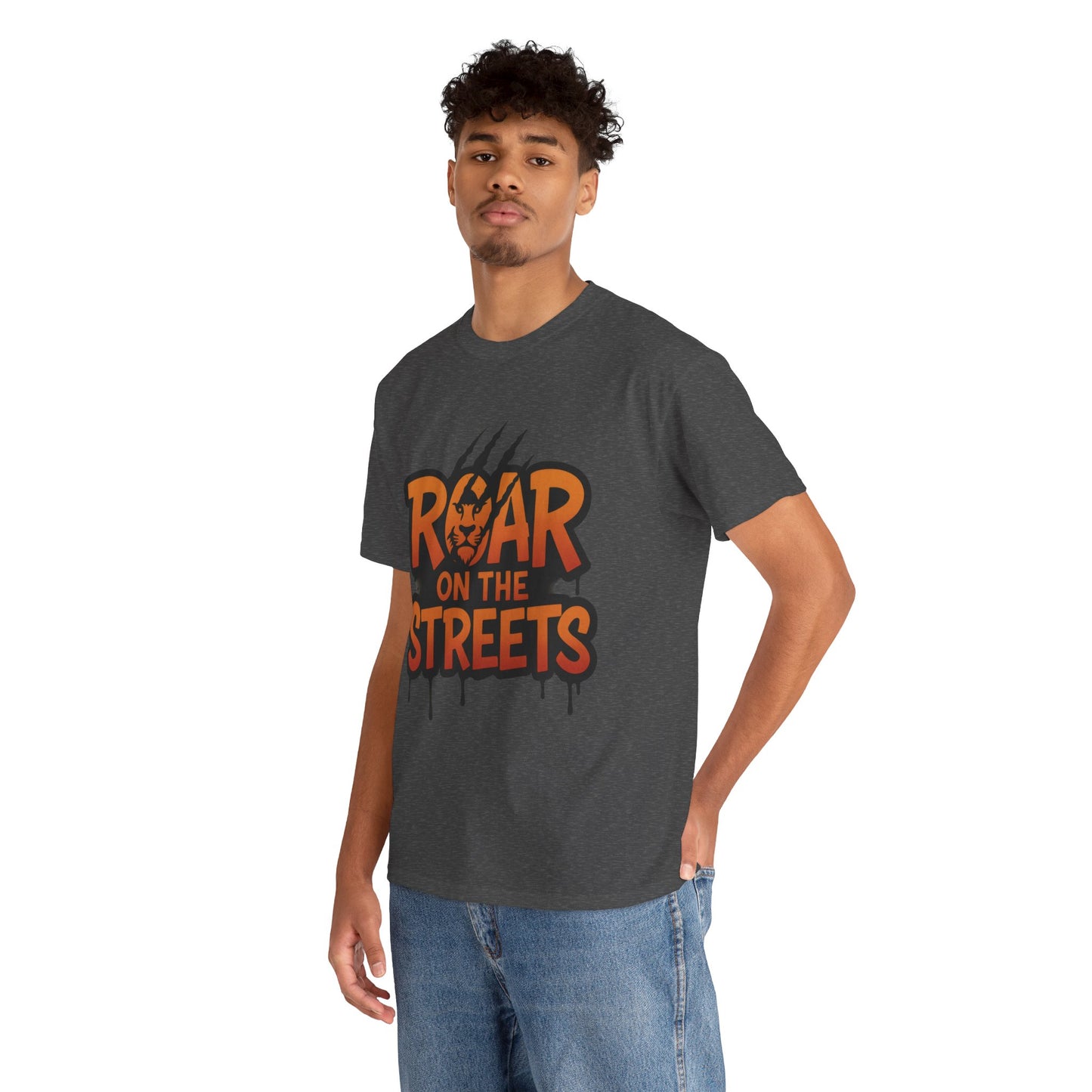 Roar on the Streets Lion Graphic Mens Urban T-Shirt, Lion Shirt
