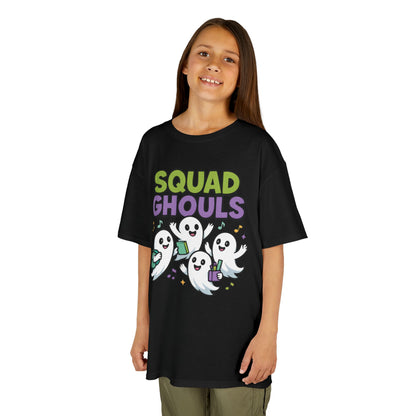 Kids Squad Ghouls T-Shirt, Cute Ghost Friends School Shirt, Halloween Back to School Tee for Boys & Girls