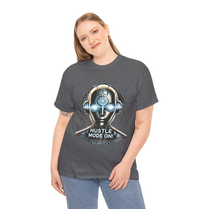 Hustle Mode On Robot T-Shirt, Cyborg Hustle Unisex Tee, Graphic T-Shirt for Gamers & Tech Lovers, Graduations, Motivational Wear