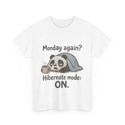 Funny Panda Hibernate Womens Tee, Cute Animal Shirt, Unisex Cotton Tee, Gift for Lazy Days, Monday Motivation T-shirt