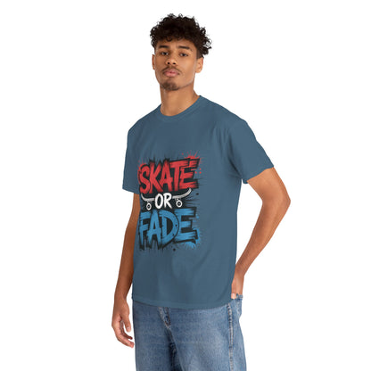 Skate Or Fade Men's T-Shirt, Graffiti Skateboarding Graphic Tee, Urban Streetwear Skater Top