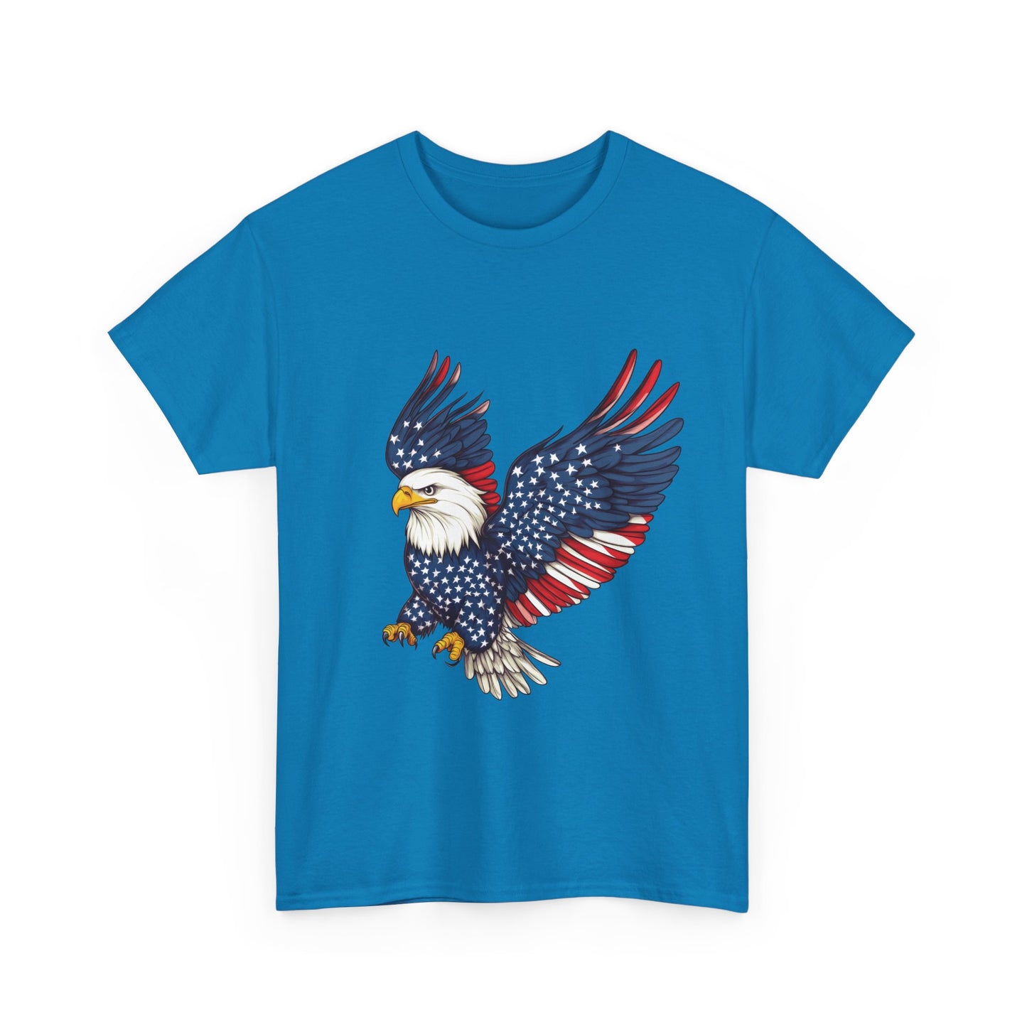 Patriotic Eagle Tee | Unisex Heavy Cotton T-Shirt for Independence Day, Memorial Day, Veterans Day, Gift for Nature Lovers, Casual Wear