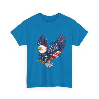 Patriotic Eagle Tee | Unisex Heavy Cotton T-Shirt for Independence Day, Memorial Day, Veterans Day, Gift for Nature Lovers, Casual Wear